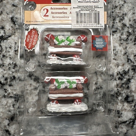Lemax Peppermint Cookie Bench, Set Of 2 (Michael’s Exclusive Version) - Picture 3 of 5